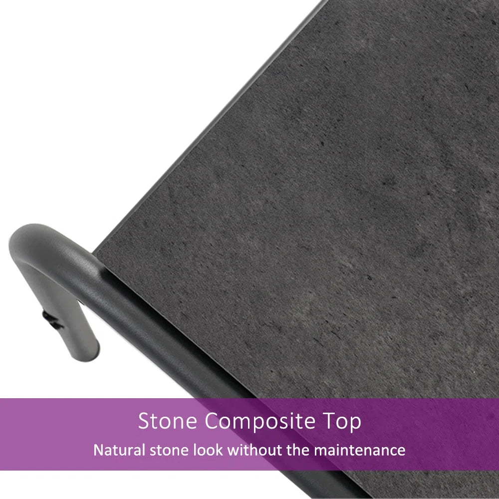 Grand Patio 3 Piece Outdoor Furniture Set Stone Top Table