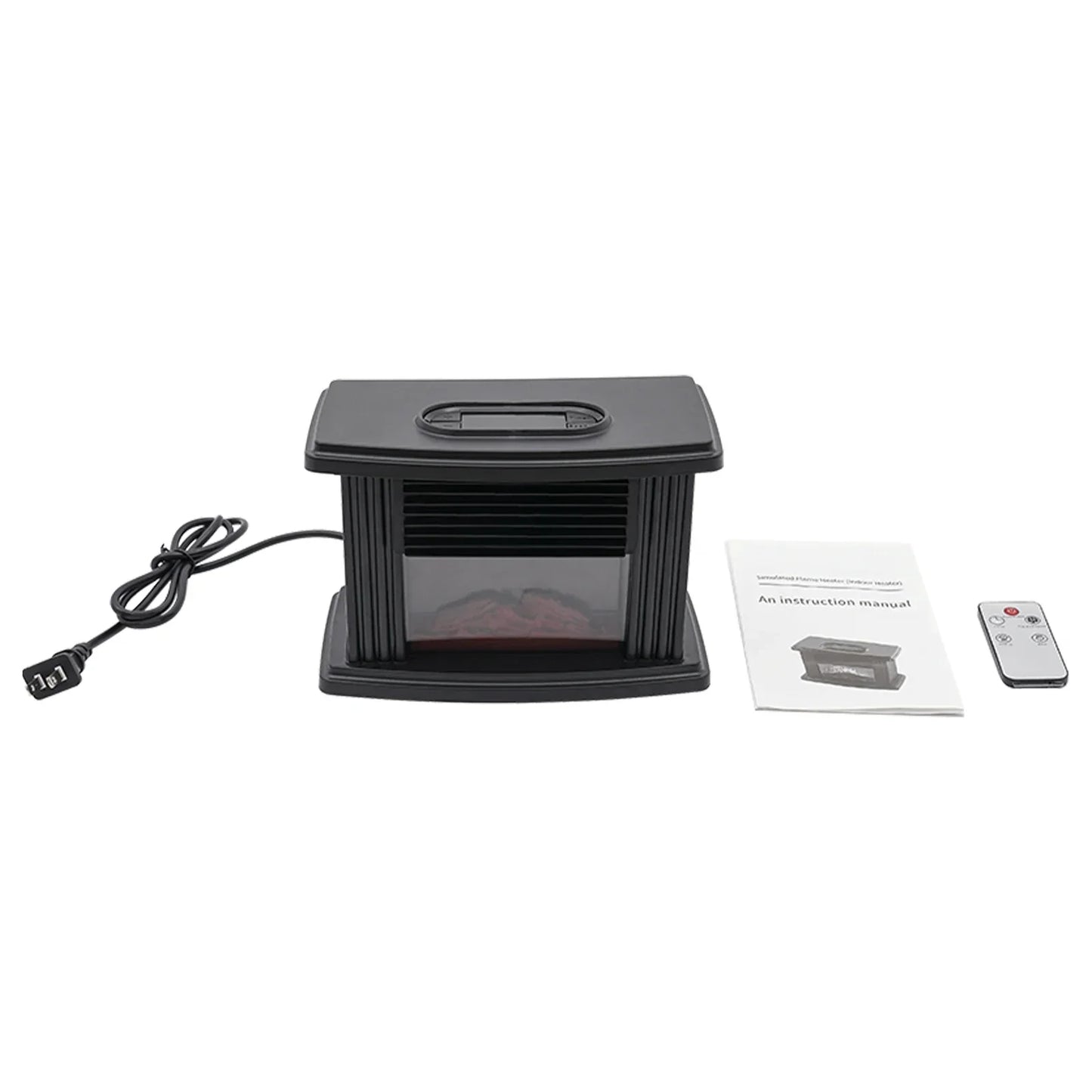 Electric Mini Fireplace Heater 1000W Tabletop With Real Flame Effect