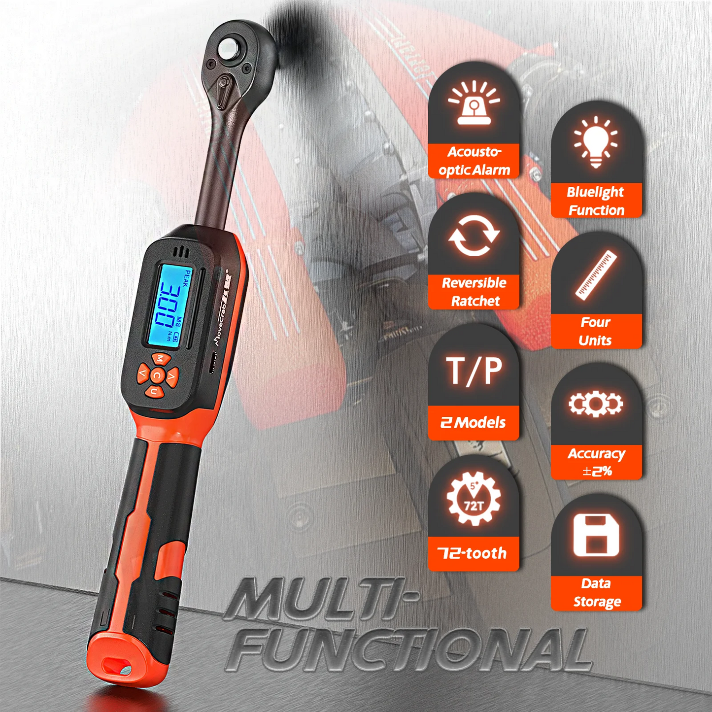 MoveCrab Digital Torque Wrench 1 To 340 Nm Preset LED