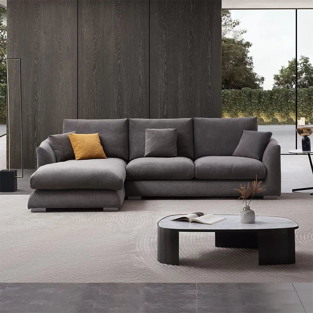 Cloud Down Filled Chaise Sofa L Shaped Recliner Living Room