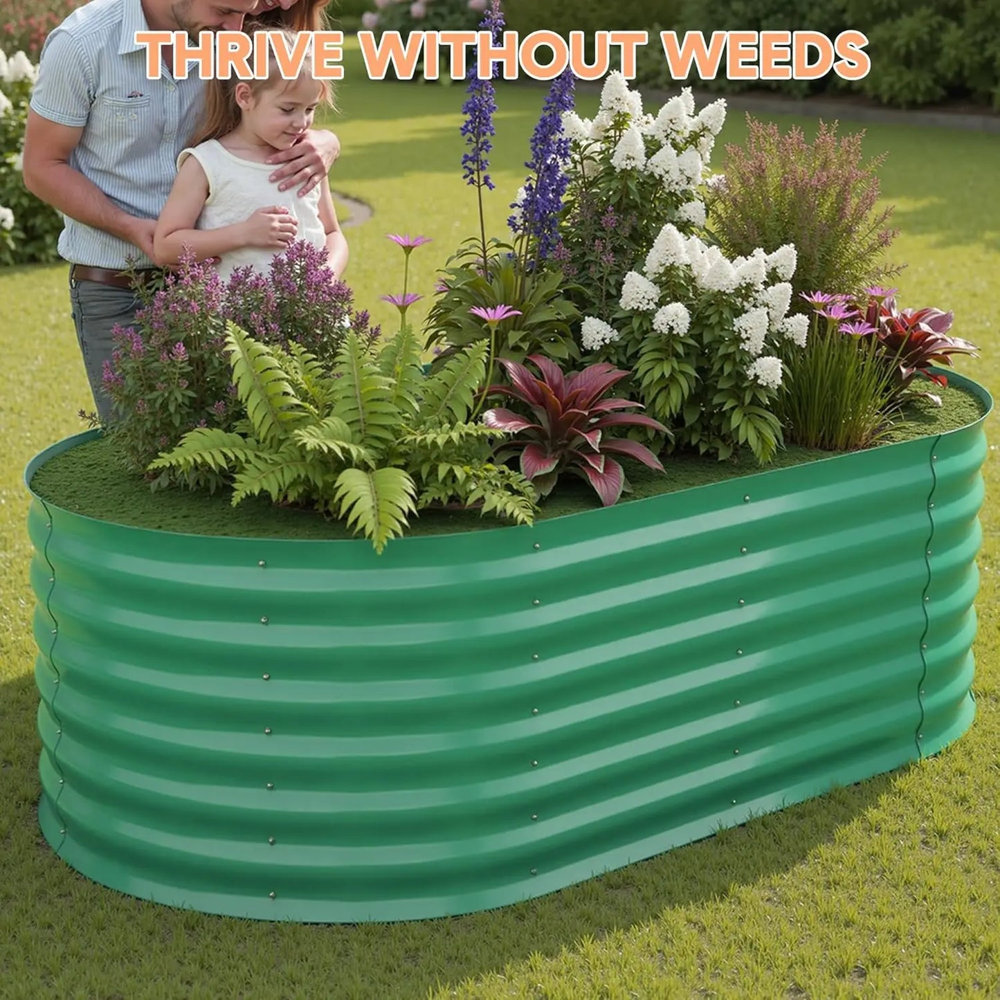 TWISTER.CK Galvanized Raised Garden Bed Kit for Vegetables and Herbs