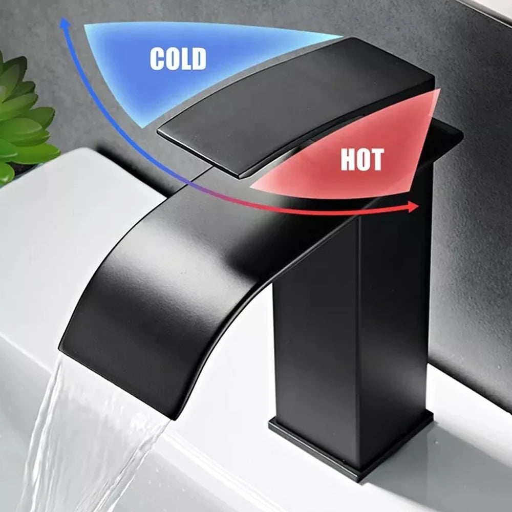 MYQualife Waterfall Bathroom Faucet Vessel Sink Mixer Single Hole