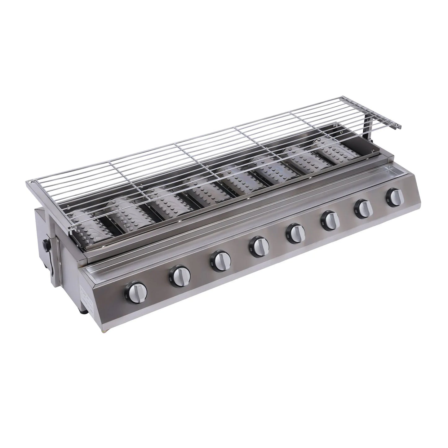Gas Grill 8-Burner Stainless Steel Portable Outdoor BBQ