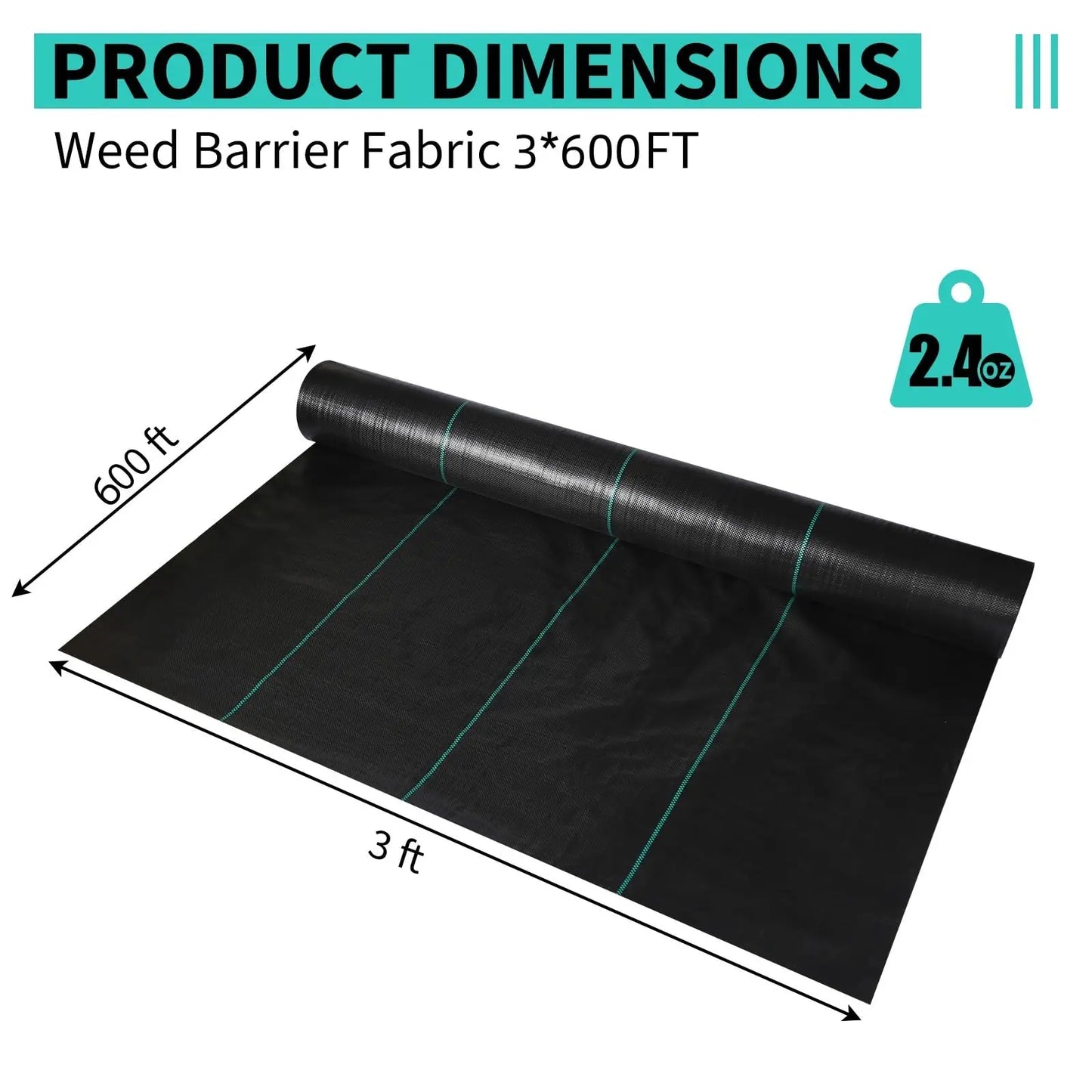 HiMISS Weed Barrier Landscape Fabric Heavy Duty Weed Block Garden