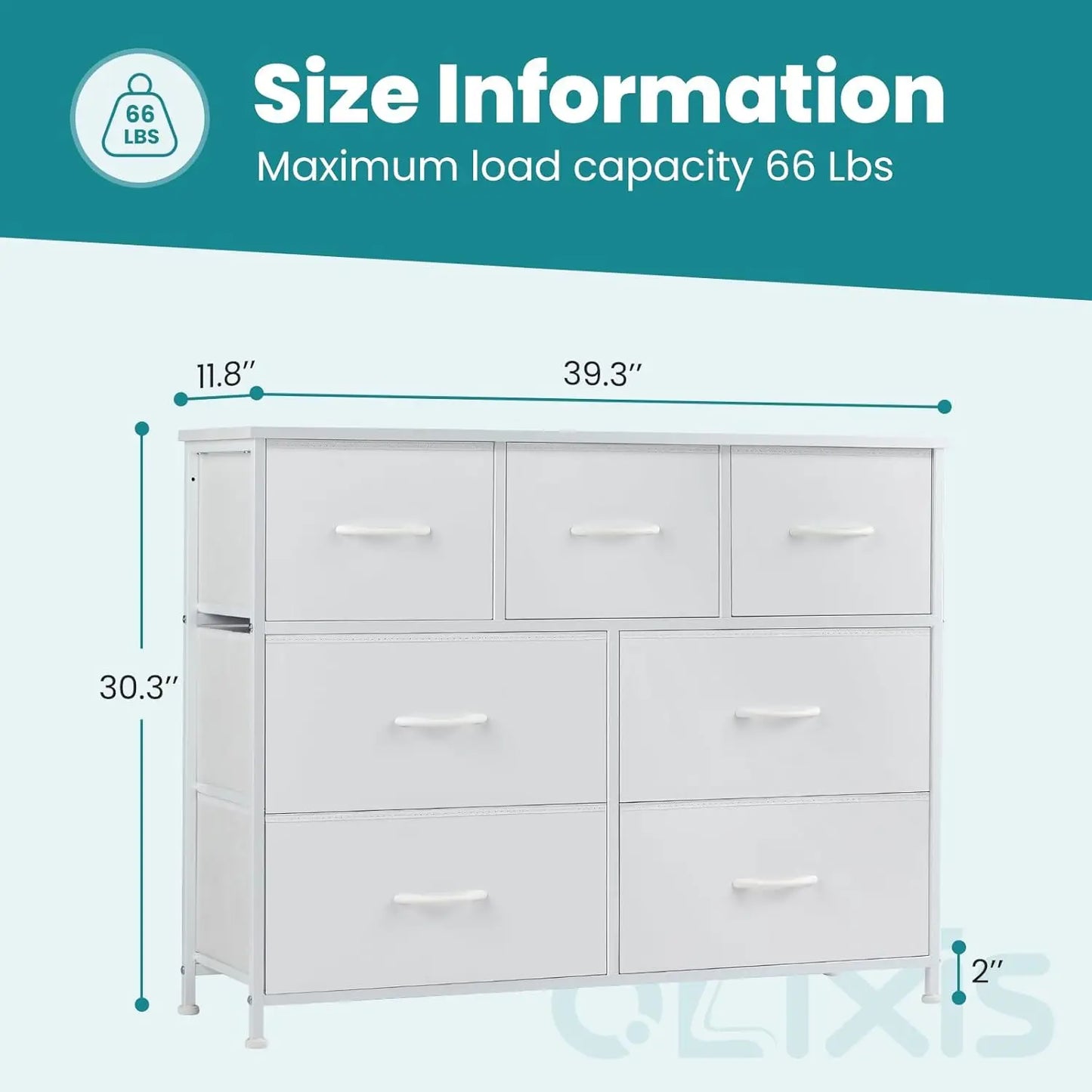 XMSJ Dresser With 7 Storage Drawers Closet Organizer TV Stand