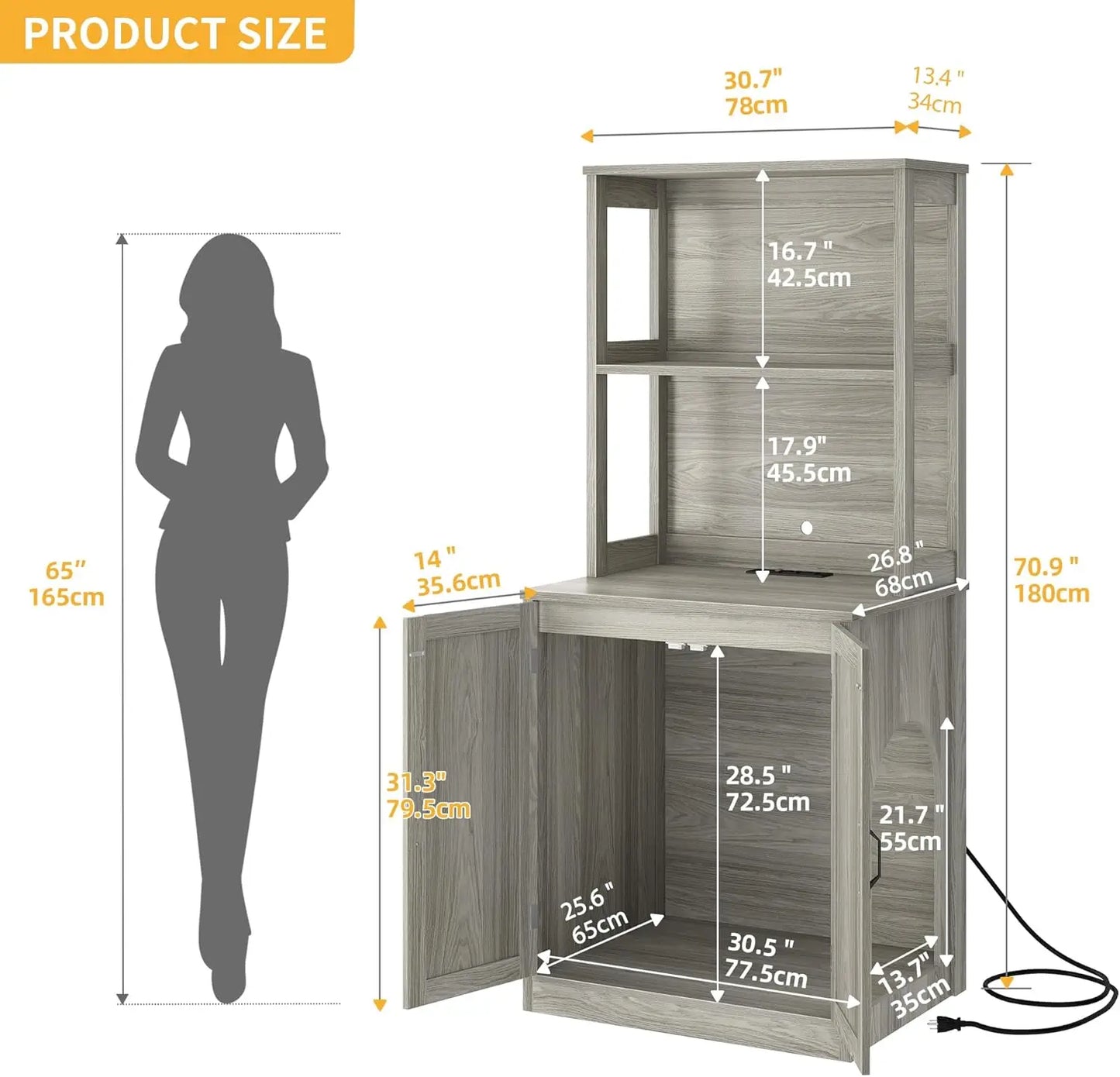 Hidden Litter Box Furniture Enclosure For Self Cleaning Litter Boxes