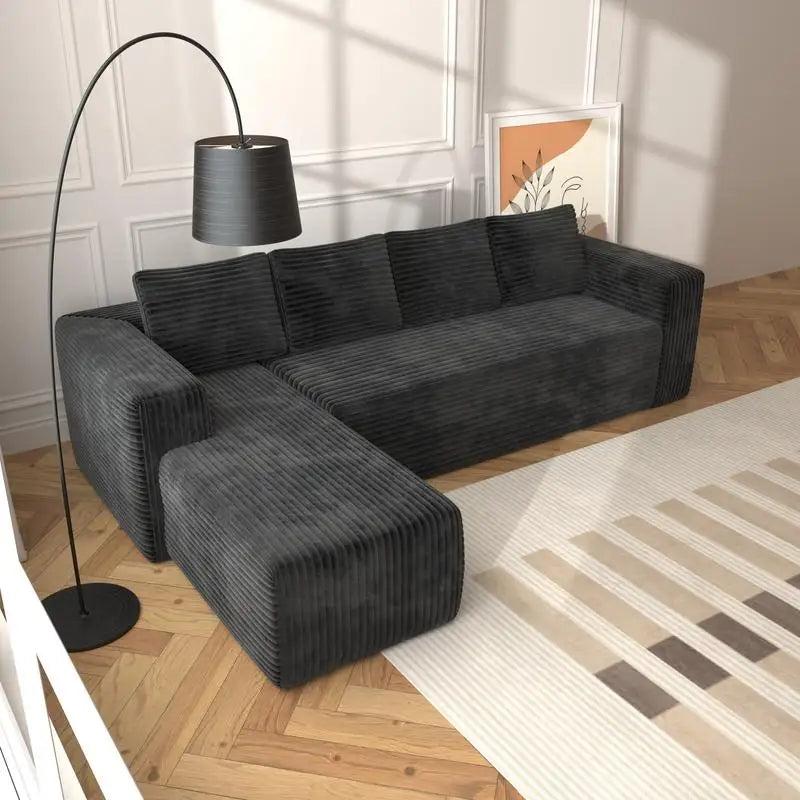 L Shaped Cloud Sectional Sofa Modern Modular Couch Deep Seat