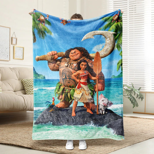 Potdemiel Disney Moana Flannel Blanket Cozy Throw For Home