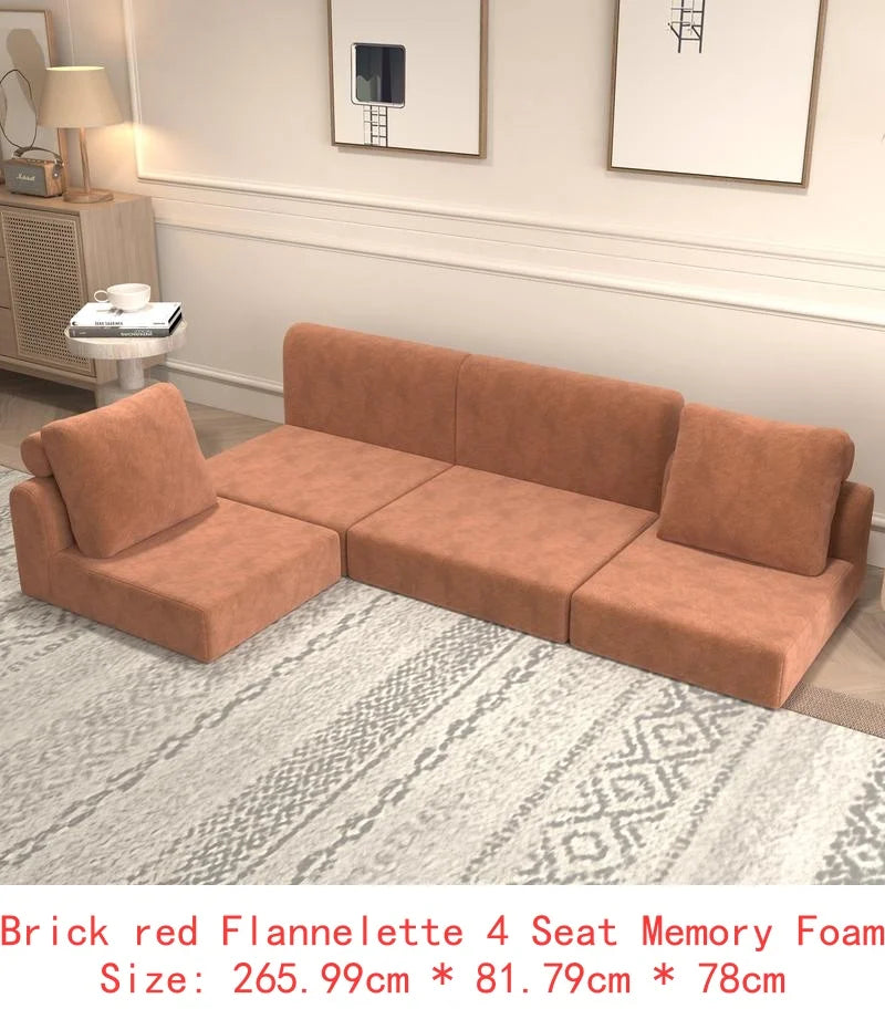 L Shaped Cloud Sectional Sofa Modern Modular Couch Deep Seat