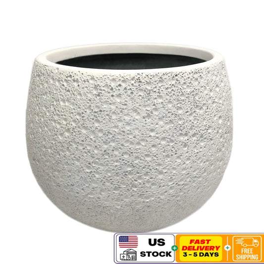Resin Moon Planter Weatherproof Outdoor Decor With Drainage Holes