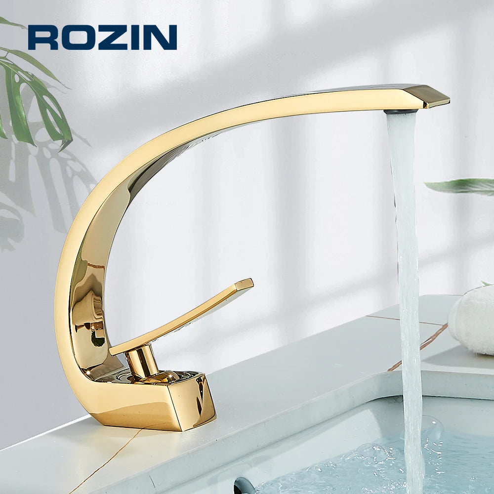 Rozin Luxury Brass Basin Faucet Deck Mounted Single Hole