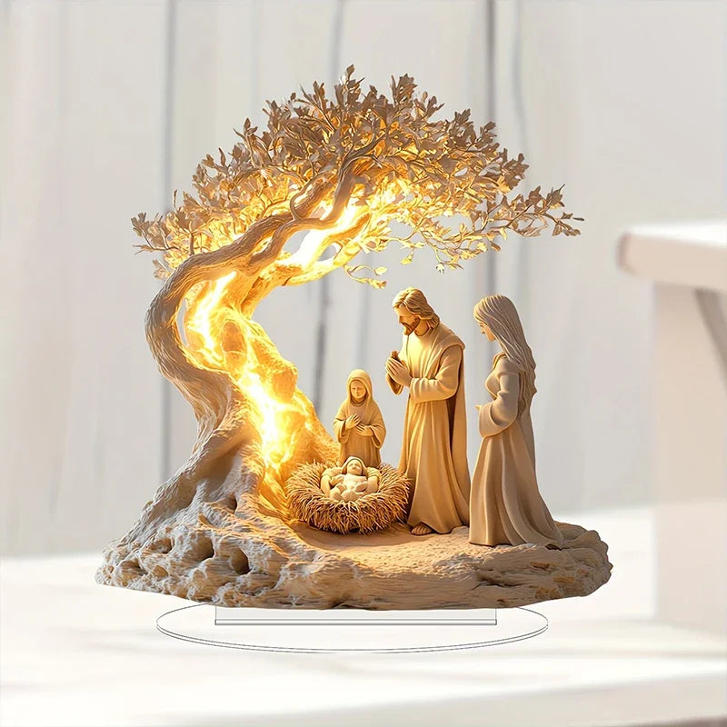 Easter 2D Nativity Scene Figurines Set Tabletop Decor