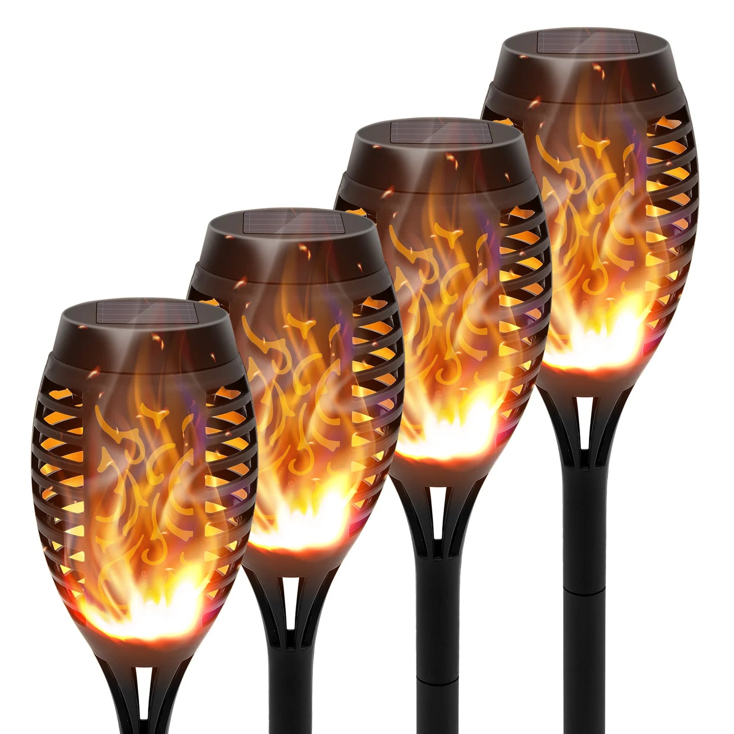 Solar Torch Lights Flickering Flame Waterproof Outdoor Garden Path