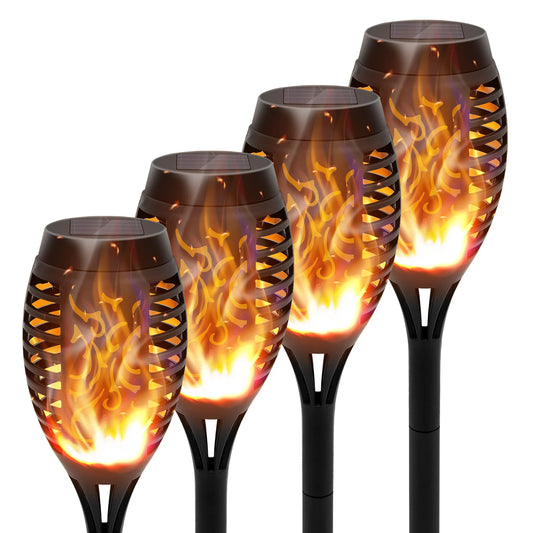Solar Torch Lights Flickering Flame Waterproof Outdoor Garden Path